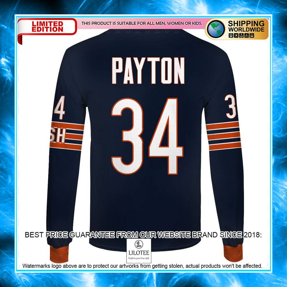 nfl chicago bears walter payton 34 3d shirt hoodie 7 555