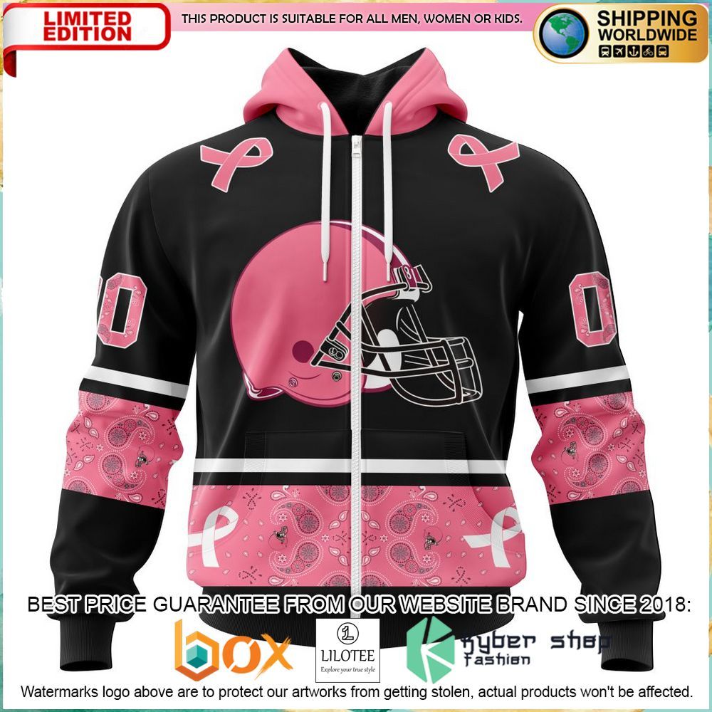 nfl cleveland browns breast cancer personalized hoodie shirt 2 792