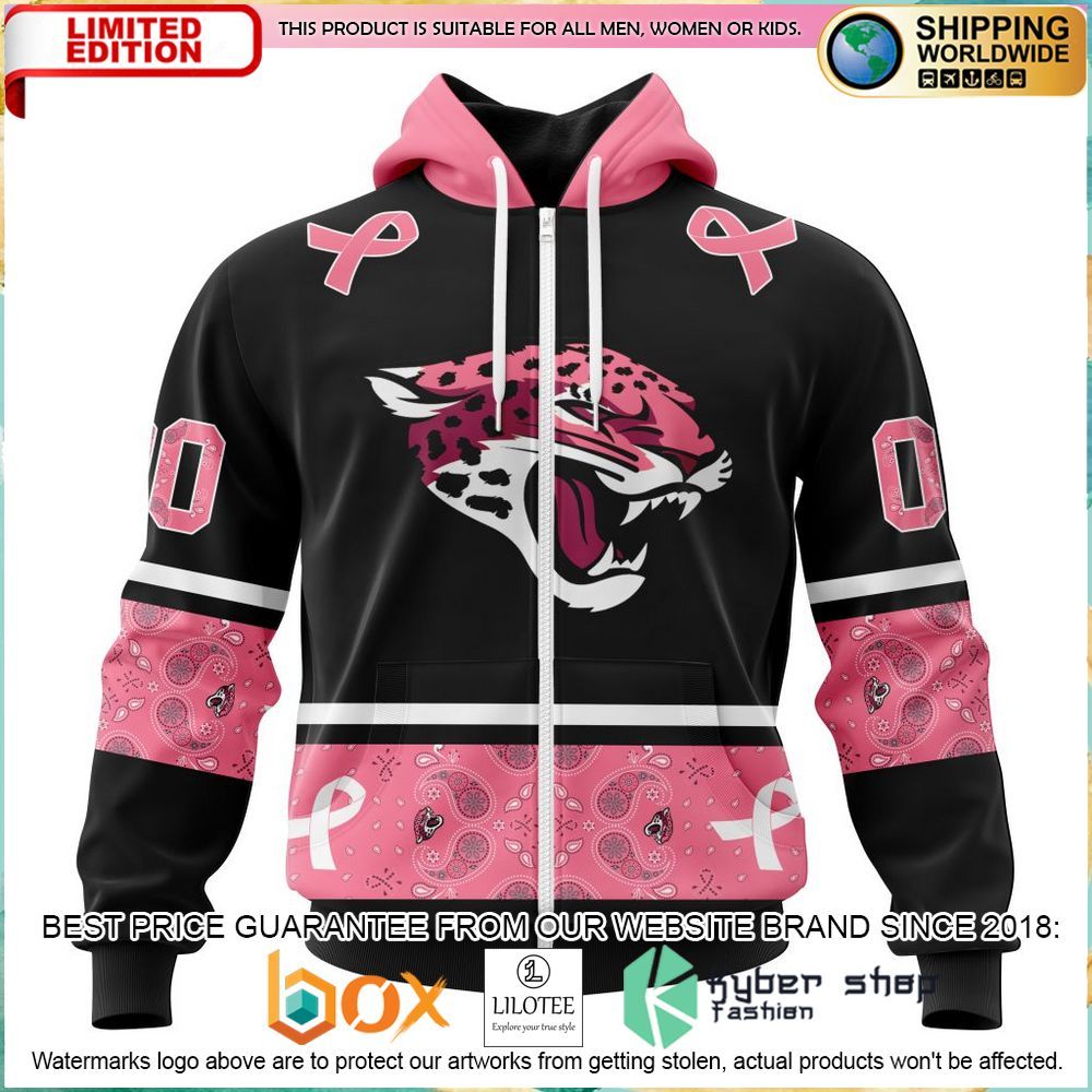 nfl jacksonville jaguars breast cancer personalized hoodie shirt 2 554