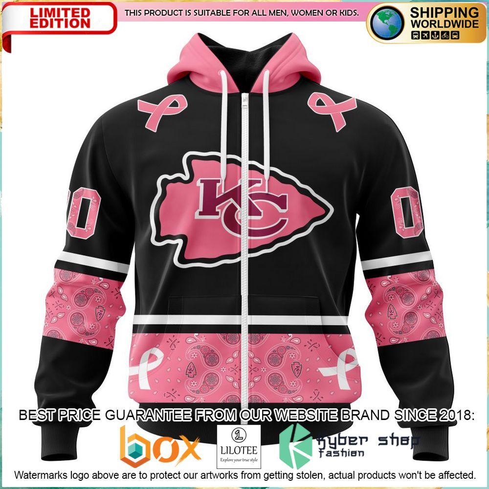 nfl kansas city chiefs breast cancer personalized hoodie shirt 2 246