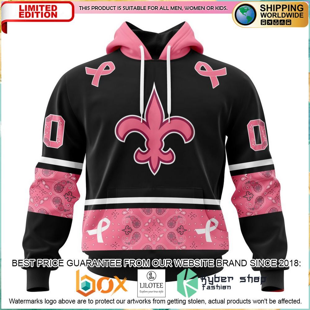 nfl new orleans saints breast cancer personalized hoodie shirt 1 446
