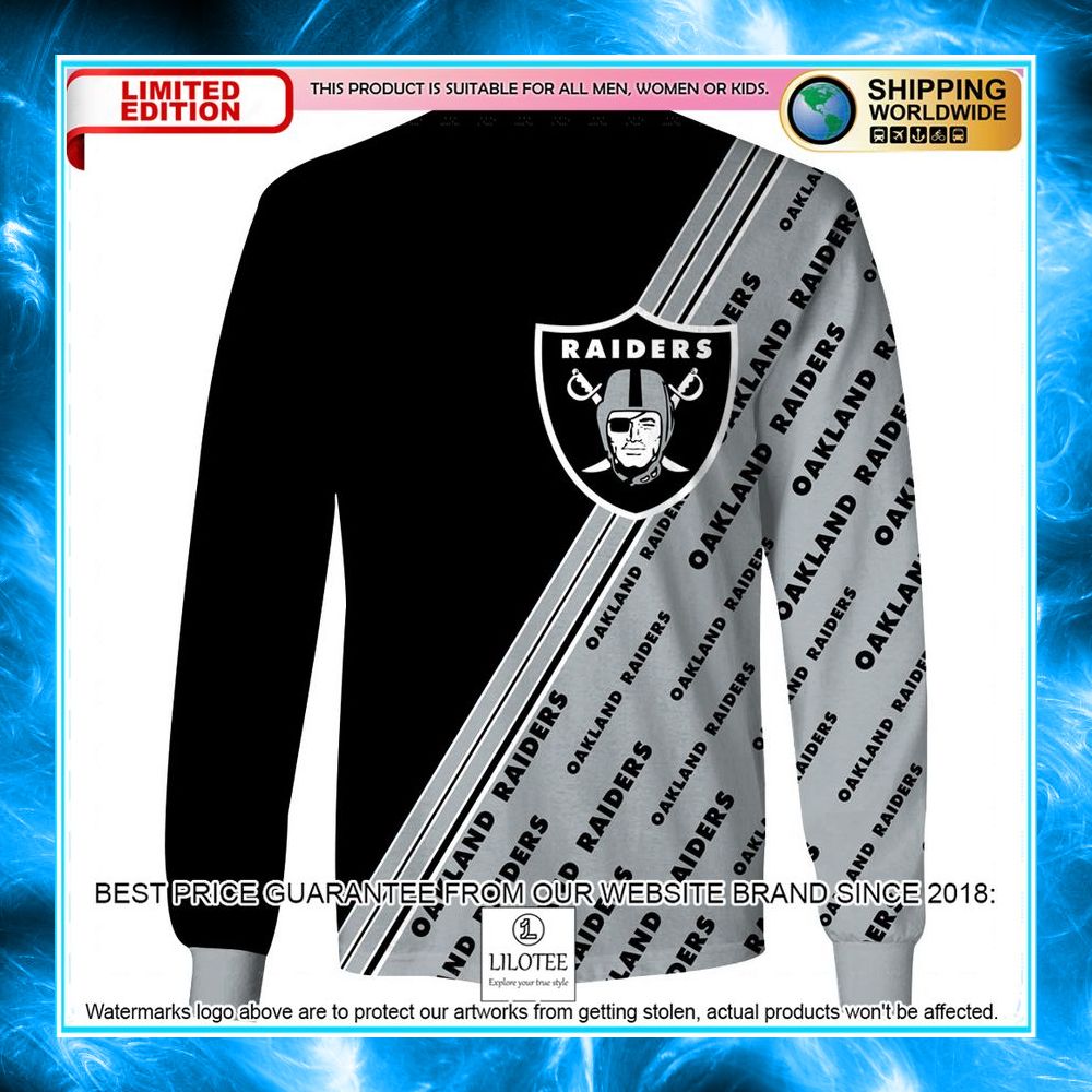 nfl oakland raiders grey 3d shirt hoodie 6 555
