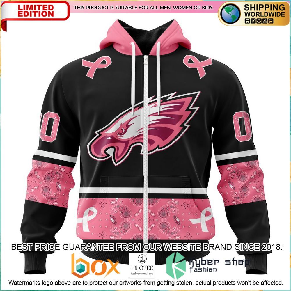 nfl philadelphia eagles breast cancer personalized hoodie shirt 2 579