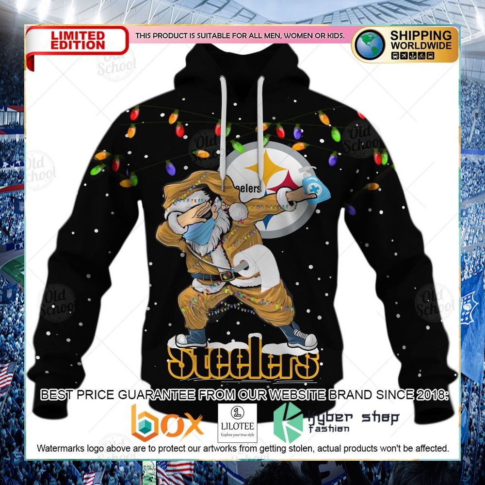 nfl pittsburgh steelers santa dabbing merry quarantine hoodie shirt 2 79