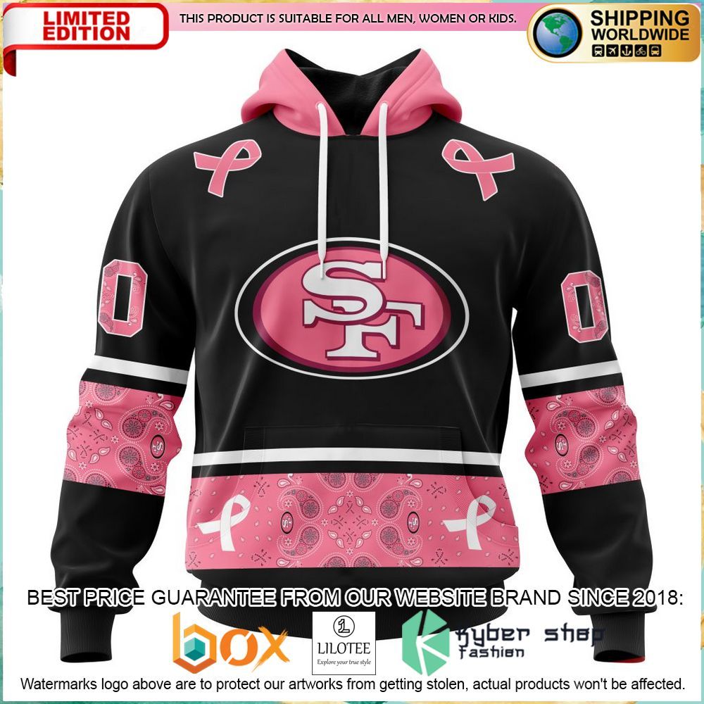 nfl san francisco 49ers breast cancer personalized hoodie shirt 1 548