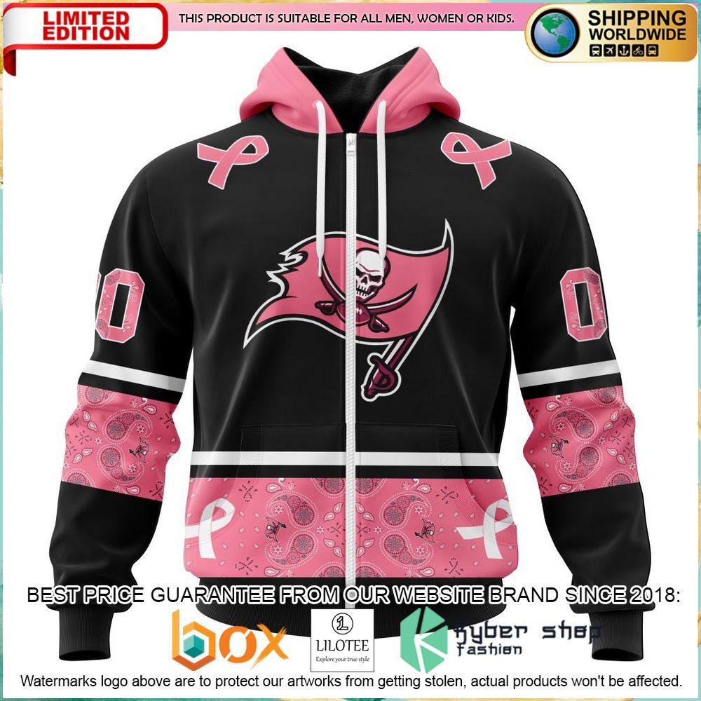 nfl tampa bay buccaneers breast cancer personalized hoodie shirt 2 696