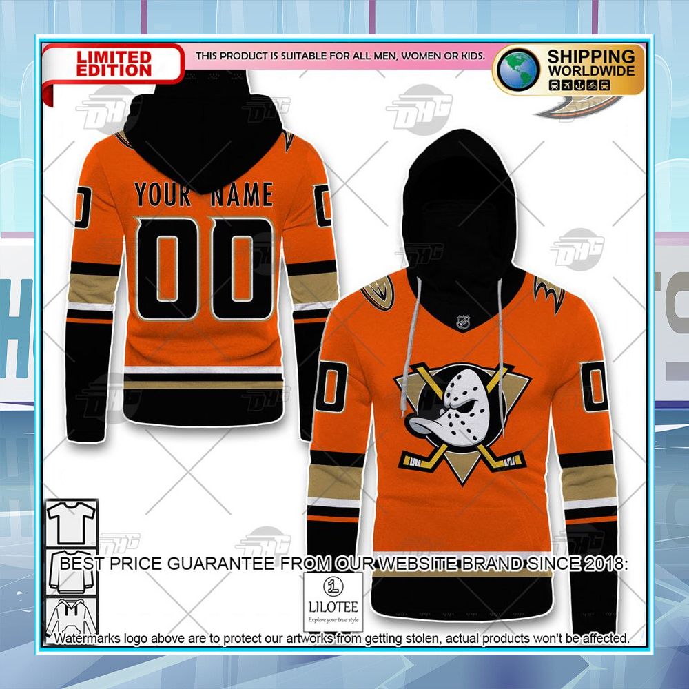 nhl anaheim ducks 2022 orange alternate custom shirt hoodie 2 127