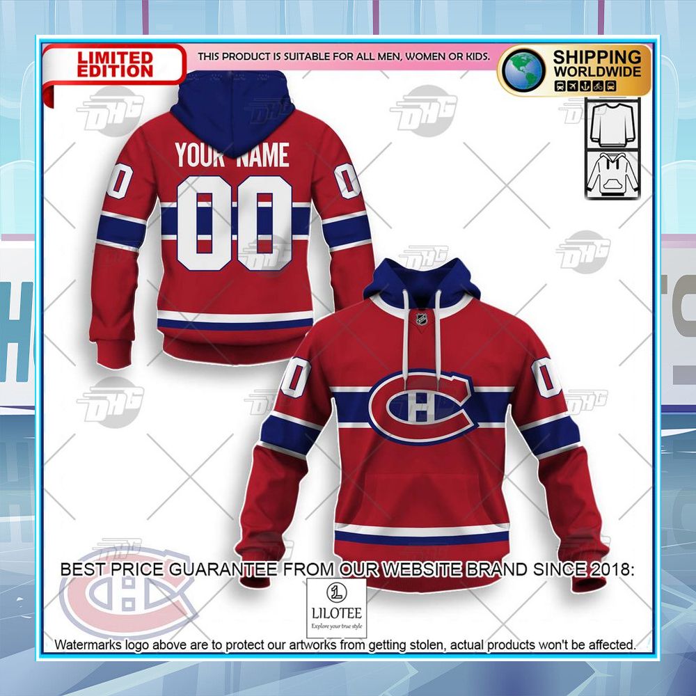 nhl montreal canadiens 2022 red home custom shirt hoodie 1 592
