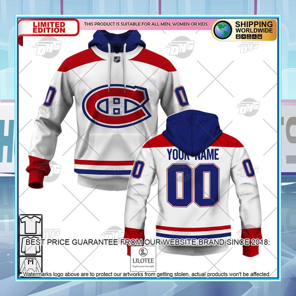 nhl montreal canadiens 2022 white away custom shirt hoodie 1 978