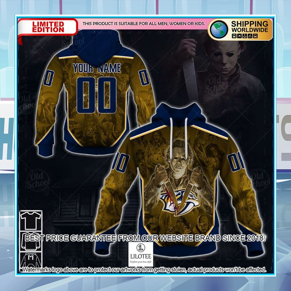 nhl nashville predators x michael myers halloween 2020 style custom shirt hoodie 1 150