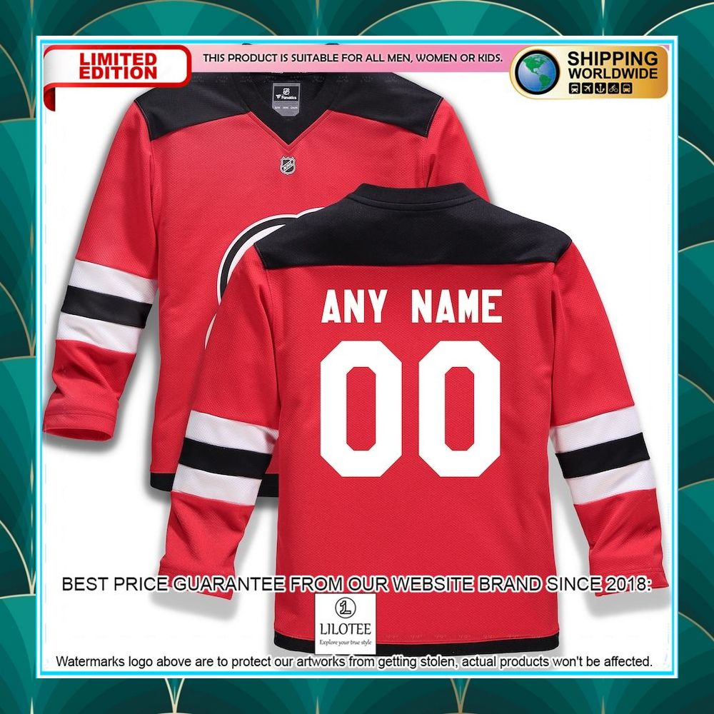 nhl new devils youth home custom red hockey jersey 1 446