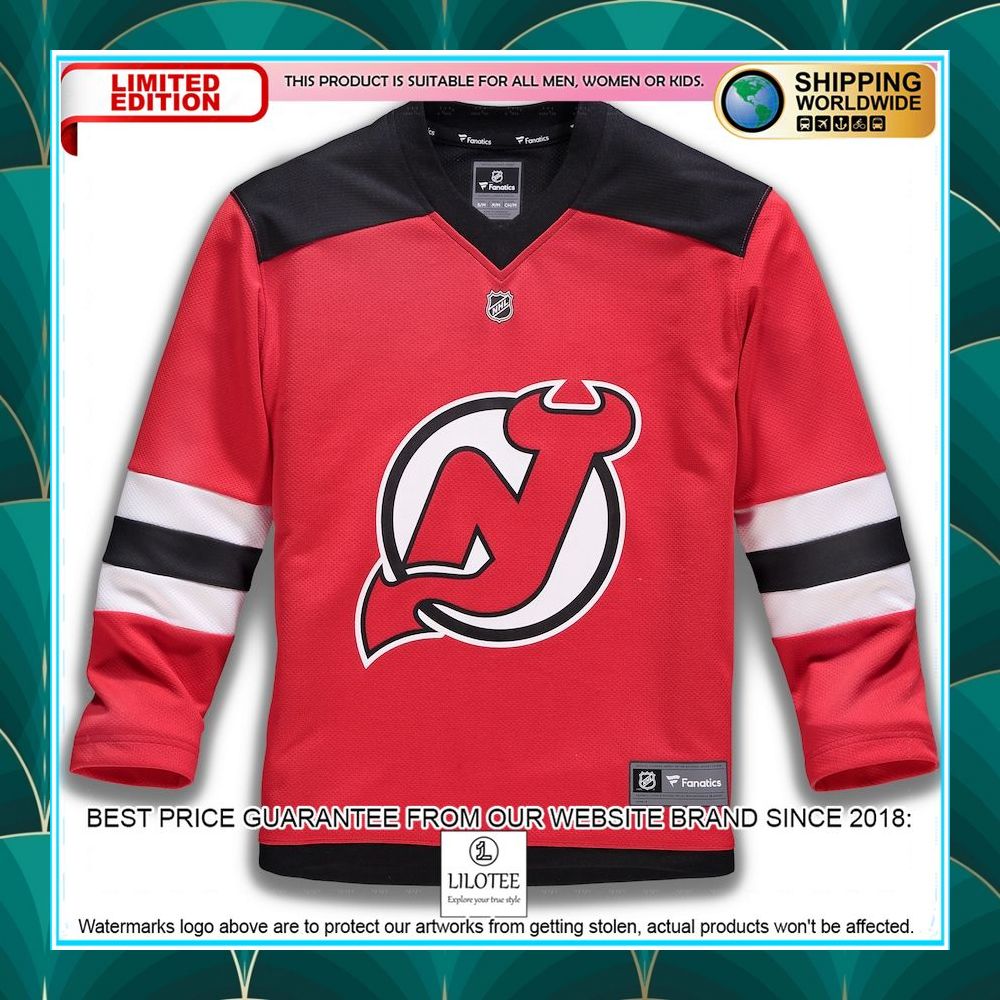 nhl new devils youth home custom red hockey jersey 2 453