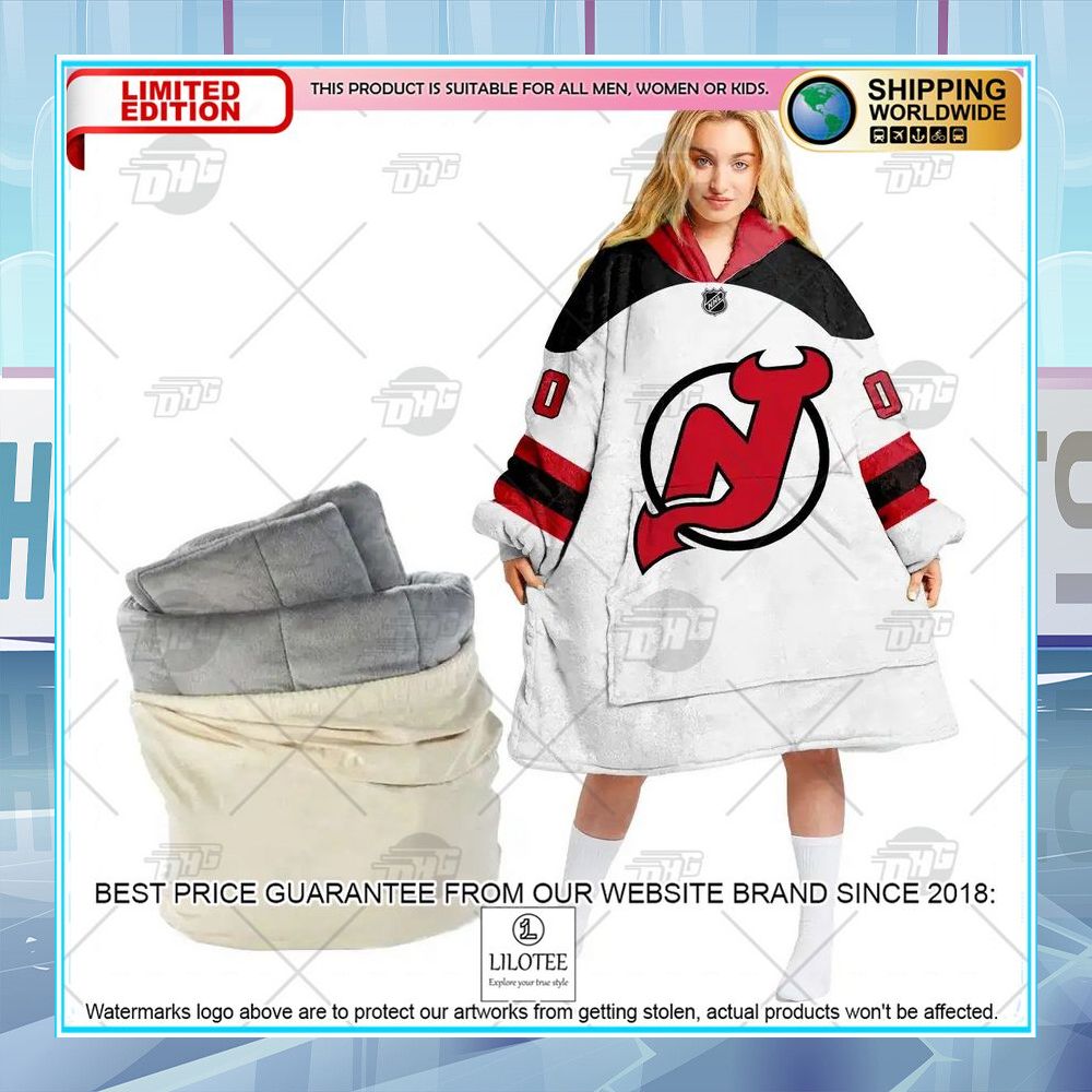 nhl new jersey devils white custom oodie blanket hoodie 1 764