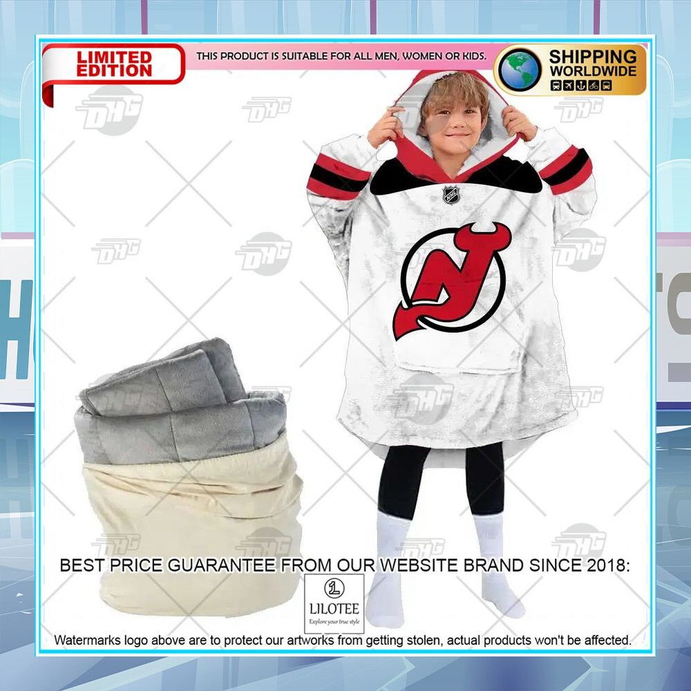 nhl new jersey devils white custom oodie blanket hoodie 2 618
