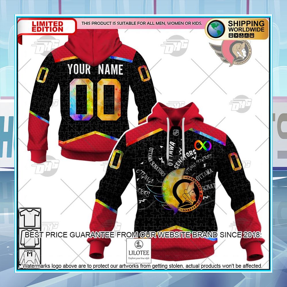 nhl ottawa senators custom autism custom shirt hoodie 1 409