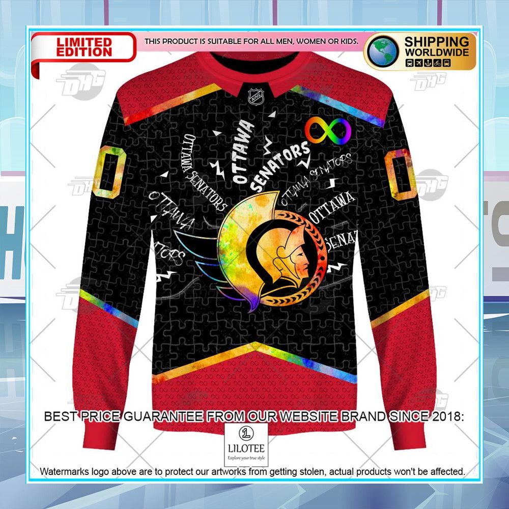 NHL Ottawa Senators Custom Autism CUSTOM Shirt, Hoodie - LIMITED EDITION 5 nhl ottawa senators custom autism custom shirt hoodie 5 726
