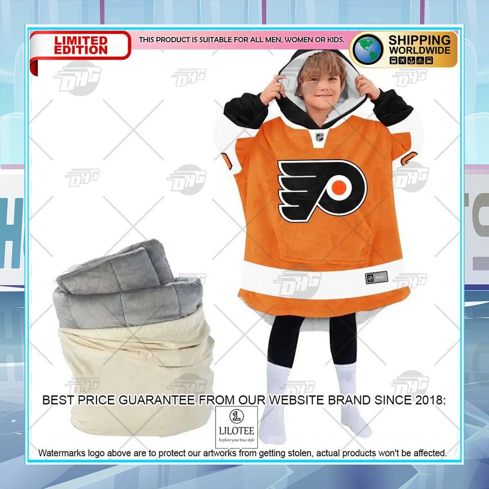 nhl philadelphia flyers orange custom oodie blanket hoodie 2 810