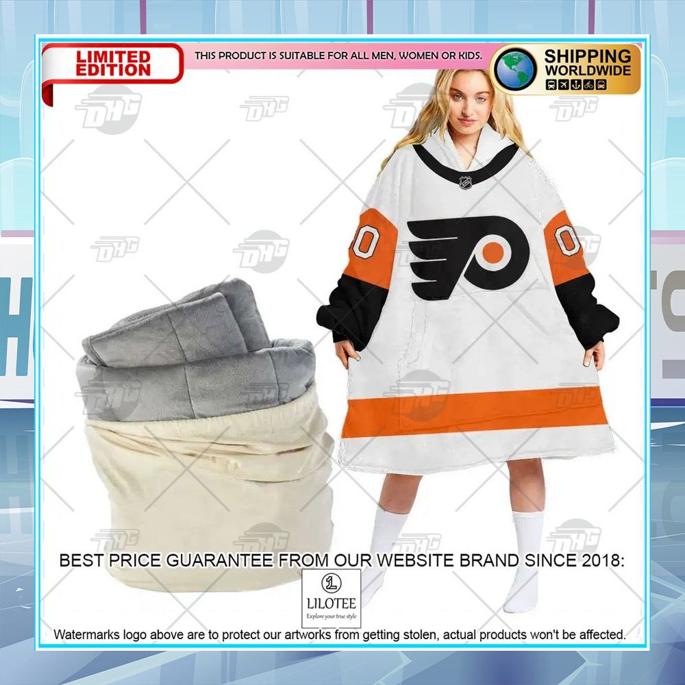 nhl philadelphia flyers white custom oodie blanket hoodie 1 277