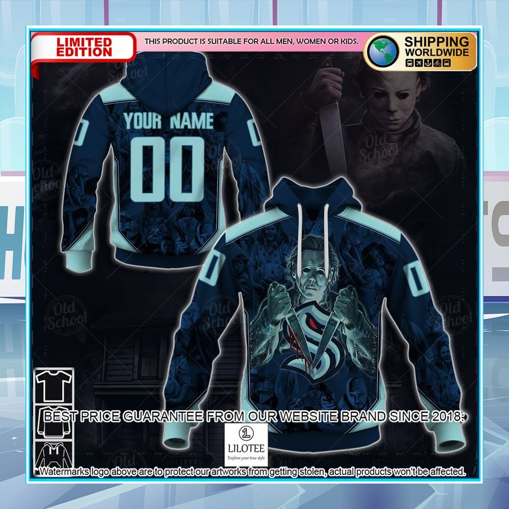 nhl seattle kraken x michael myers halloween 2020 style custom shirt hoodie 1 76