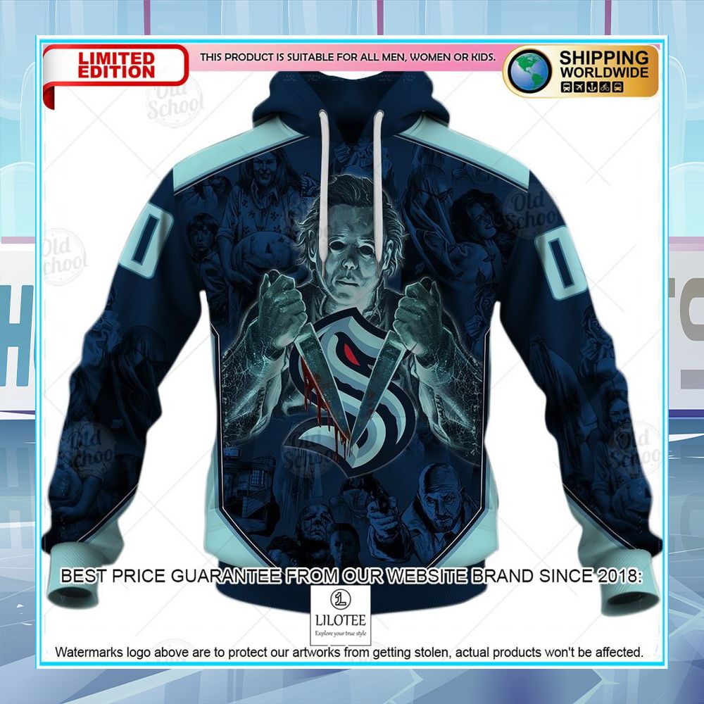 nhl seattle kraken x michael myers halloween 2020 style custom shirt hoodie 2 487