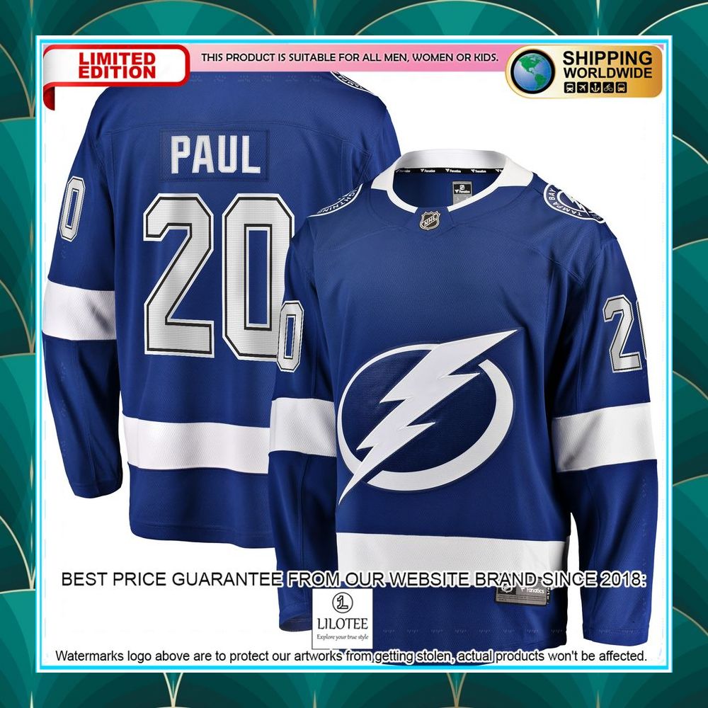 nicholas paul tampa bay lightning home blue hockey jersey 1 338
