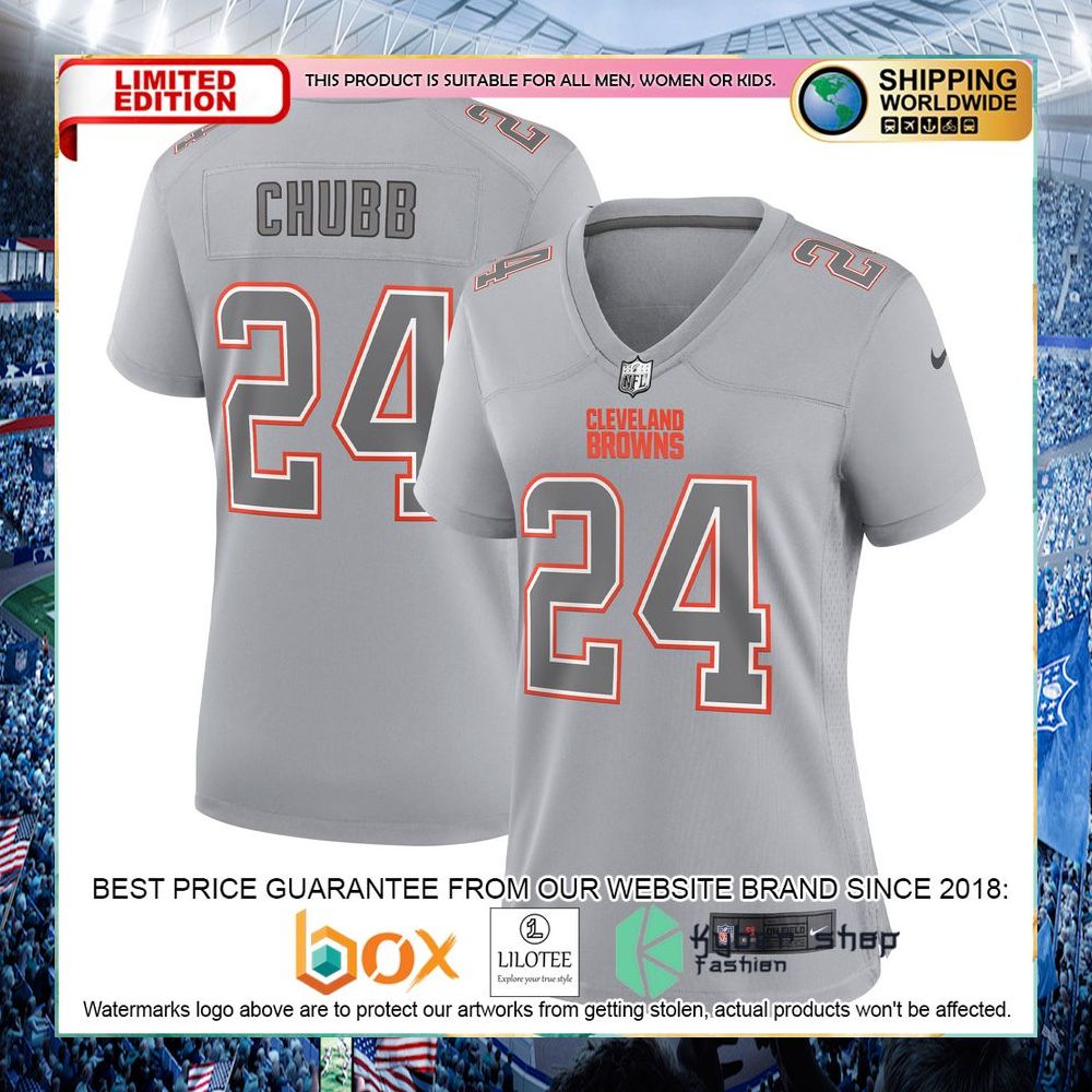 Nick Chubb Cleveland Browns Nike Women's Gray Football Jersey - LIMITED EDITION 8 nick chubb cleveland browns nike womens gray football jersey 4 970