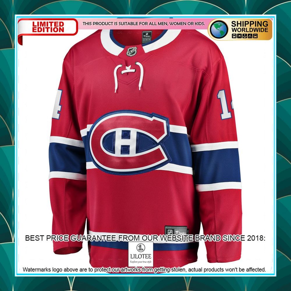nick suzuki montreal canadiens home premier red hockey jersey 2 950