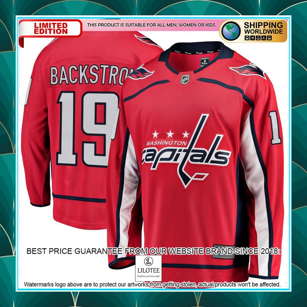 nicklas backstrom washington capitals breakaway red hockey jersey 1 243