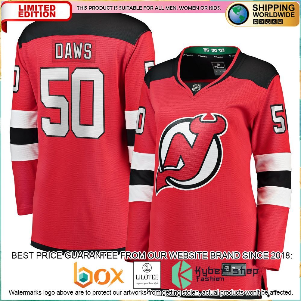 nico daws new devils womens red hockey jersey 1 764