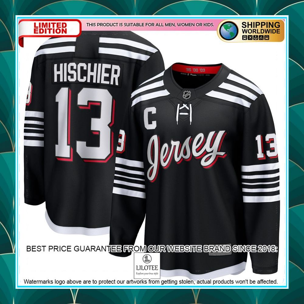 nico hischier new jersey devils alternate premier black hockey jersey 1 266