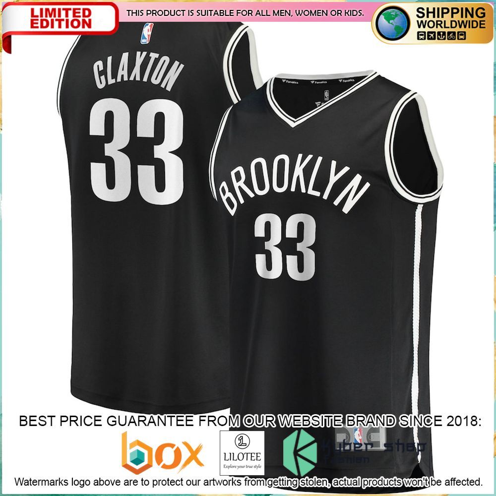 nicolas claxton brooklyn nets 2020 21 black basketball jersey 1 107