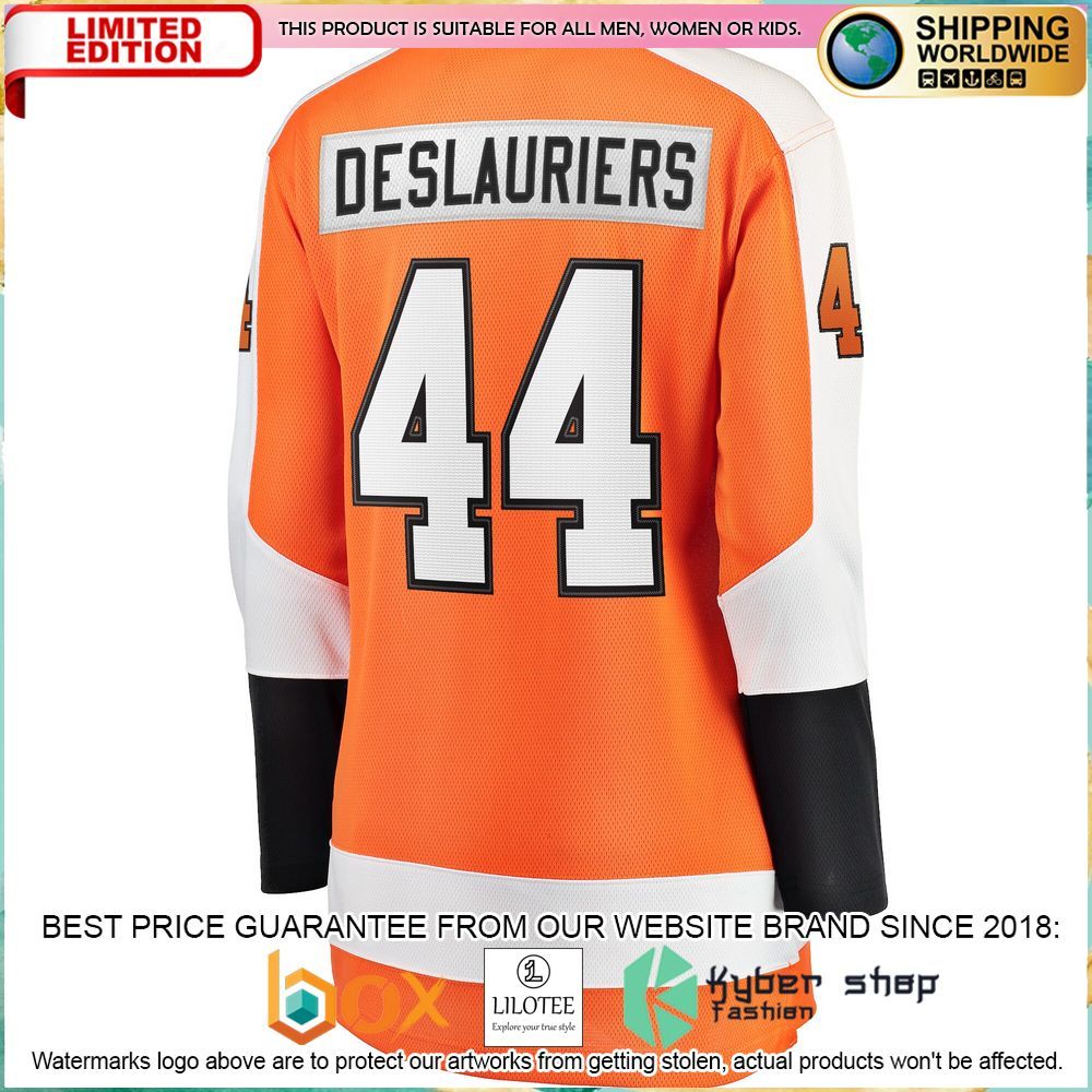 nicolas deslauriers philadelphia flyers womens orange hockey jersey 3 389