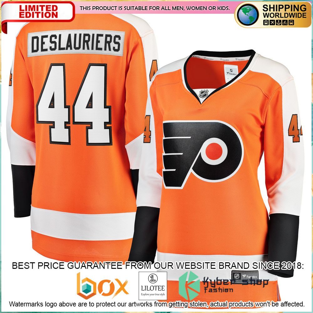 nicolas deslauriers philadelphia flyers womens orange hockey jersey 4 895