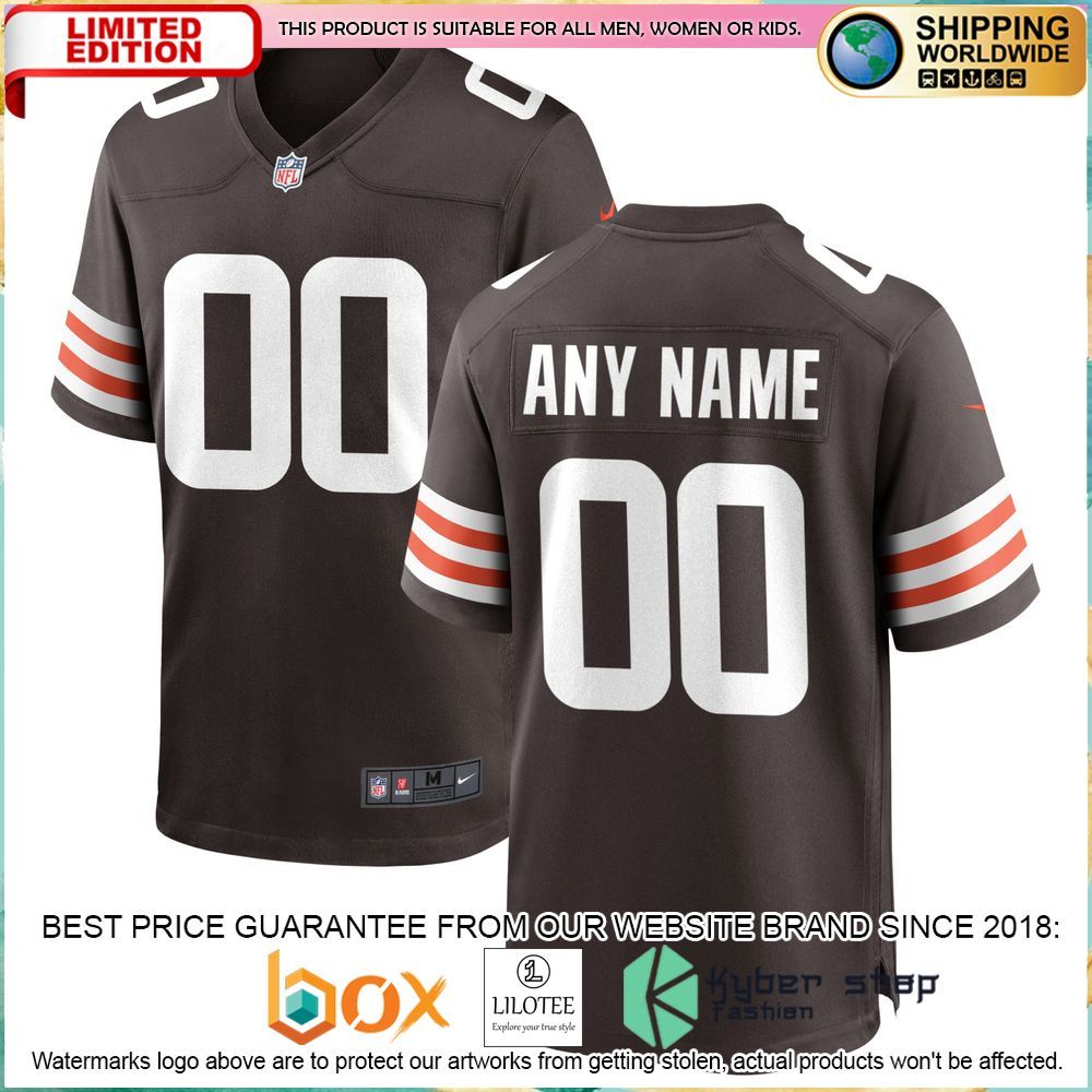 nike cleveland browns custom brown football jersey 1 861