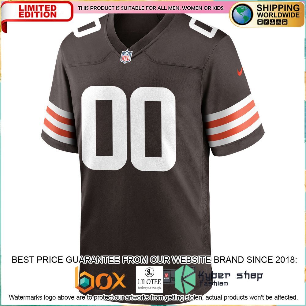 nike cleveland browns custom brown football jersey 2 586