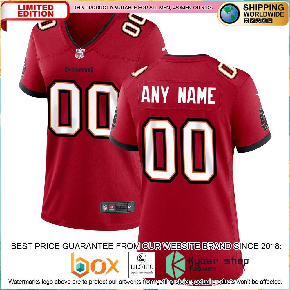 nike tampa bay buccaneers womens custom red football jersey 1 48