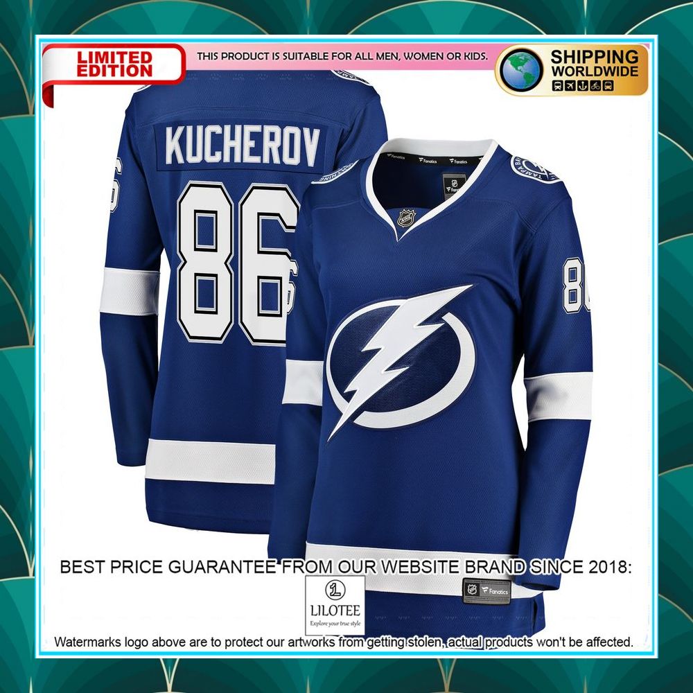 nikita kucherov tampa bay lightning womens premier blue hockey jersey 1 44