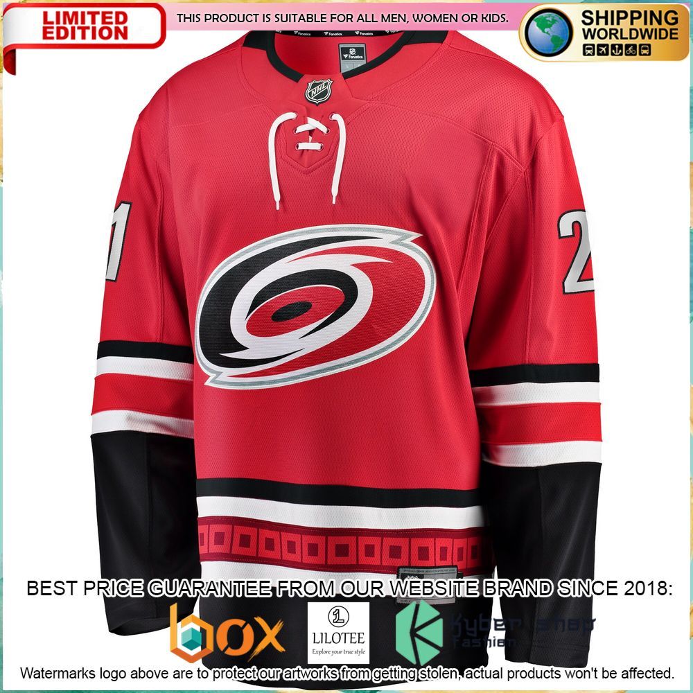 nino niederreiter carolina hurricanes red hockey jersey 2 988