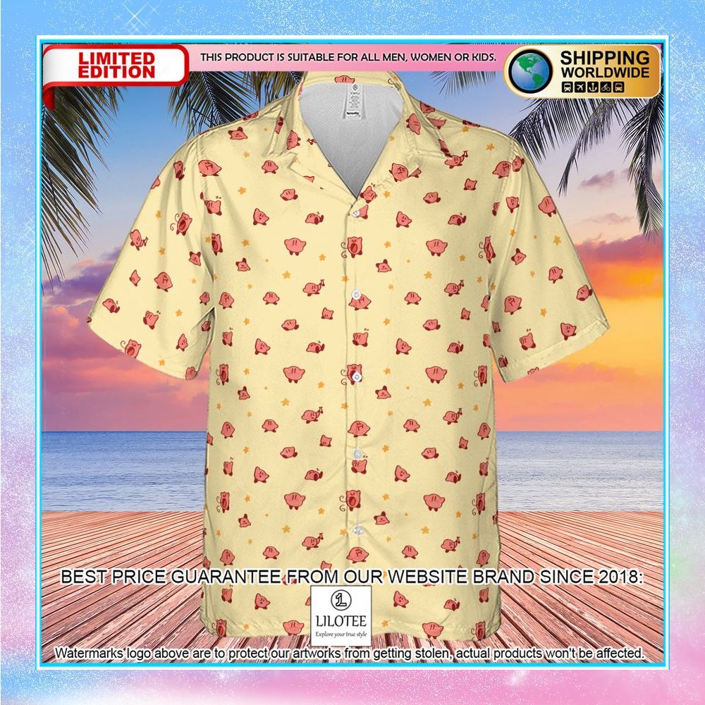 nintendo kirby pattern hawaiian shirt 2 25