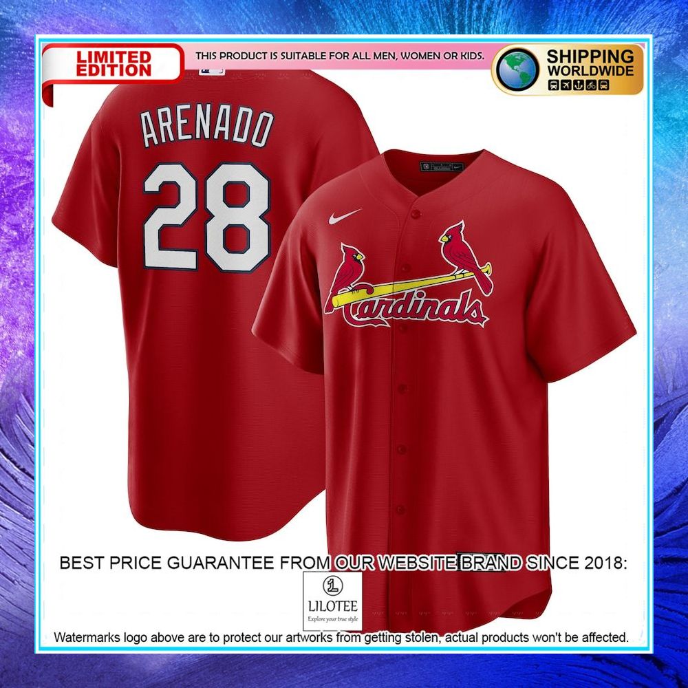 nolan arenado st louis cardinals nike alternate official player red baseball jersey 1 416