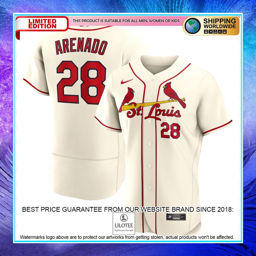 nolan arenado st louis cardinals nike alternate player cream baseball jersey 1 191