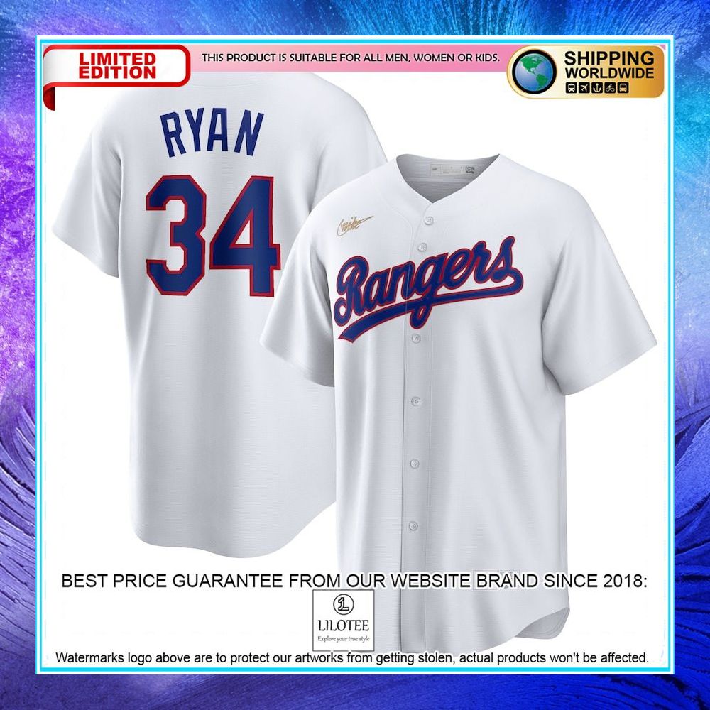 nolan ryan texas rangers nike home cooperstown collection player white baseball jersey 1 623