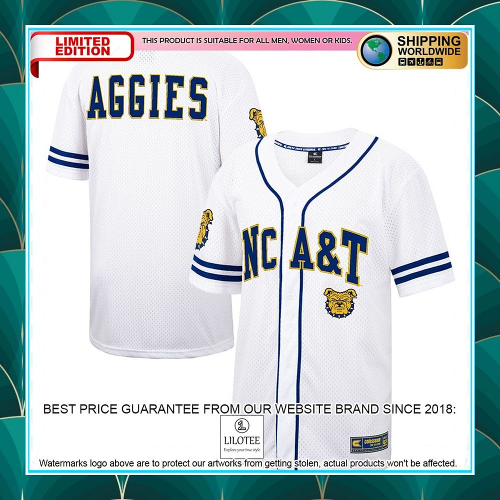 north carolina at aggies white navy baseball jersey 1 932