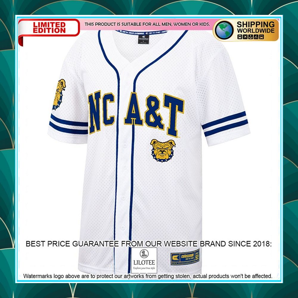 north carolina at aggies white navy baseball jersey 2 720