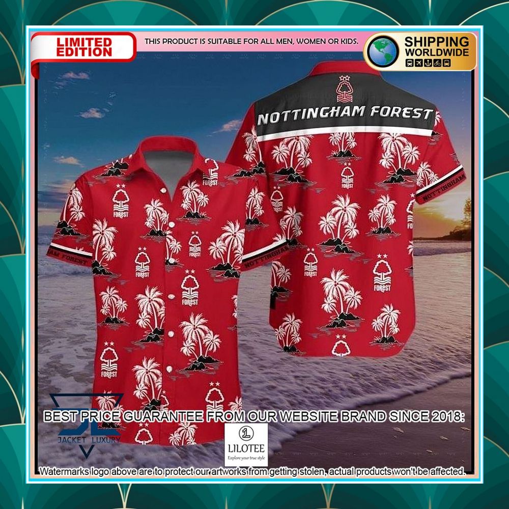 nottingham forest f c palm tree red hawaiian shirt shorts 1 595