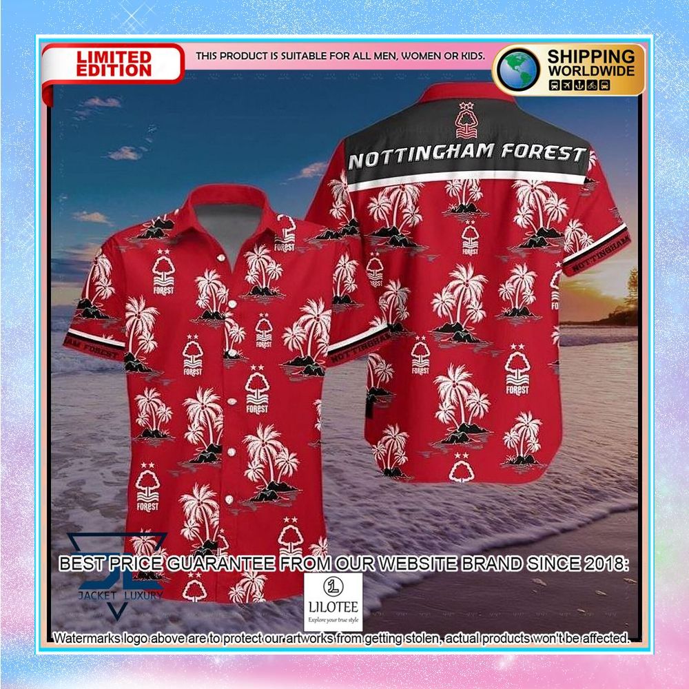 nottingham forest f c palm tree red hawaiian shirt shorts 1 966