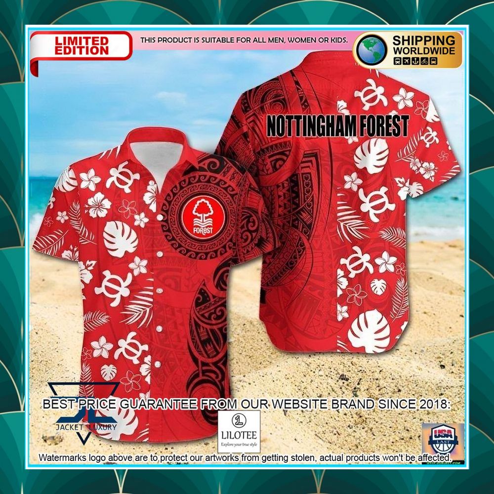 nottingham forest f c red hawaiian shirt shorts 1 853