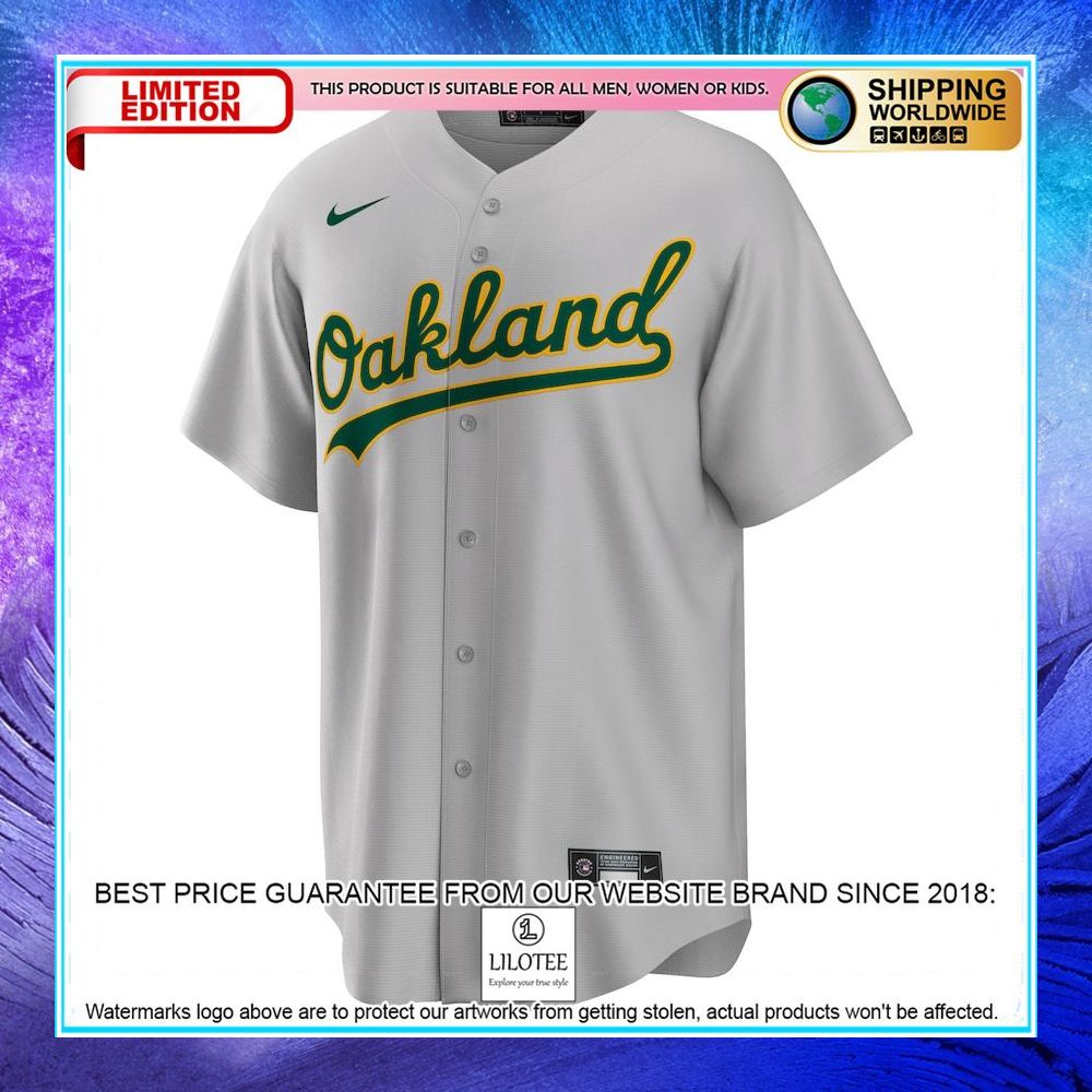 oakland athletics nike road team gray baseball jersey 2 331