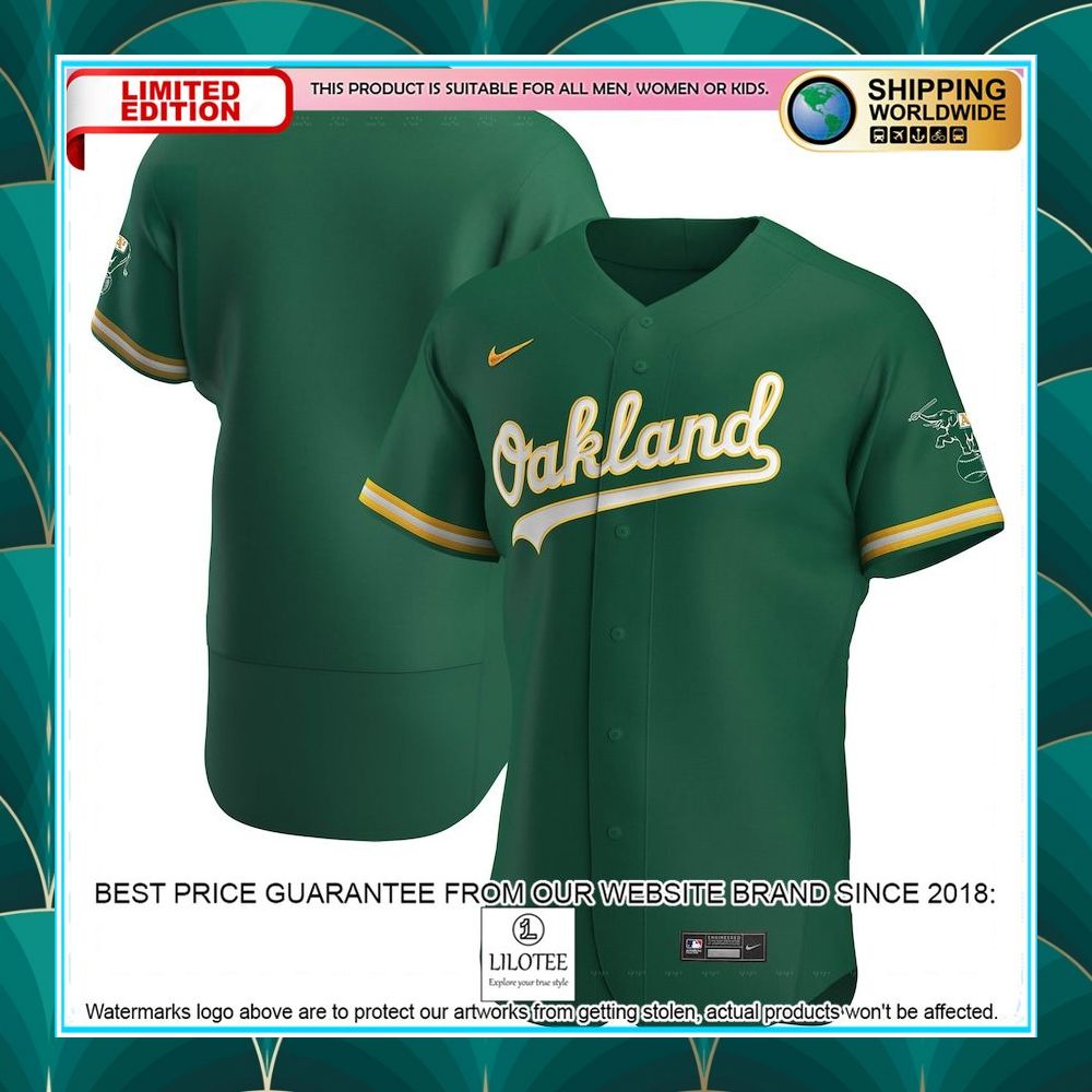 oakland athletics nike team kelly green baseball jersey 1 381