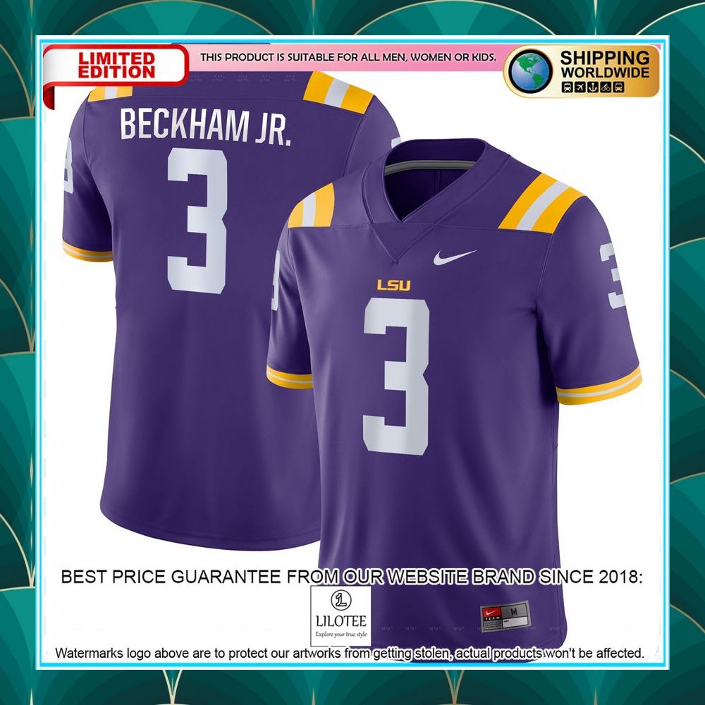 odell beckham jr lsu tigers nike purple football jersey 1 905